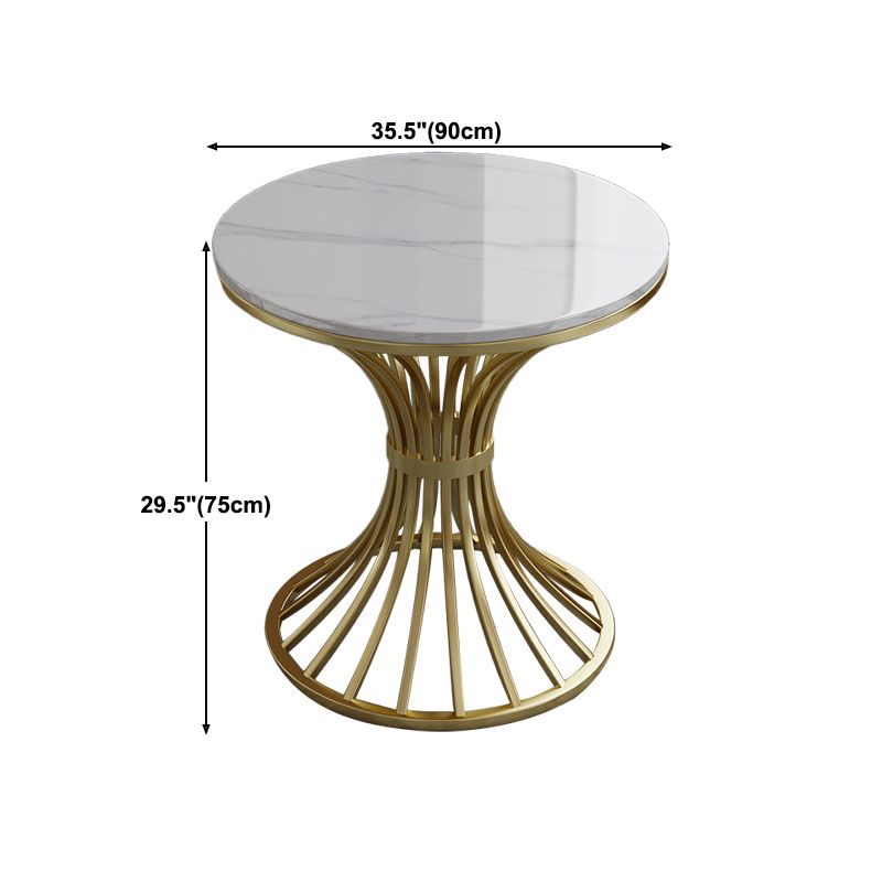 Metal Traditional Luxury Round Indoor Table Stone Top Table for Kitchen