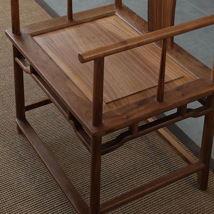 Solid Wood Dining Chair Traditional High Back Dining Chair with Cushion