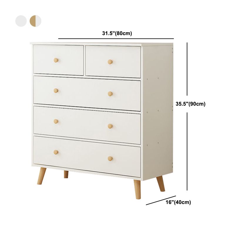 Contemporary 35.43" Tall Wooden Chest, Rectangle Accent Chest with Drawers
