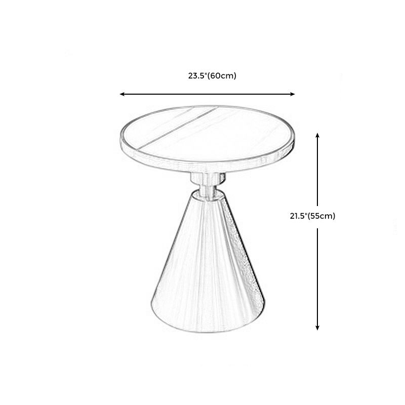 Glam Glossy Marble/Stone Top End Table Stainless Steel Pedestal Sofa Side Table