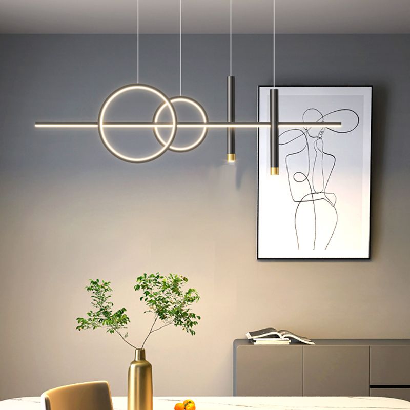 Lámpara de 5 cables de geometría de geometría moderna Lámpara de 5 cabezas de restaurante con sombra de gel de sílice