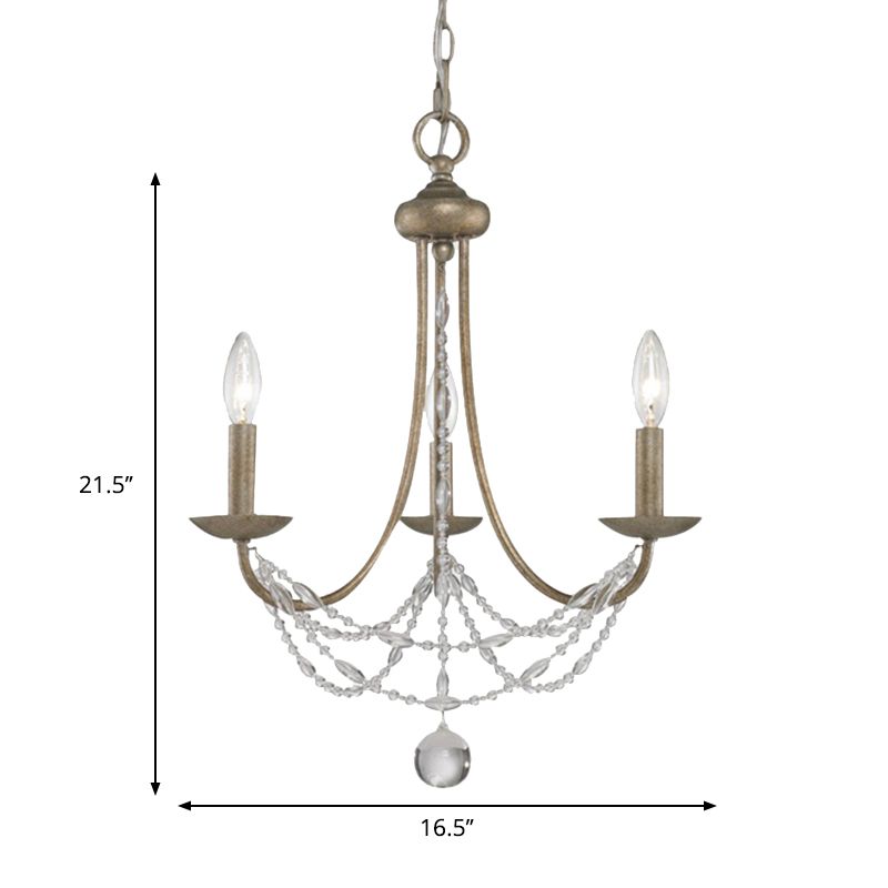 3/6 teste lampada a sospensione tradizionale a sospensione in metallo con candelabra argento con cristallo filo deco
