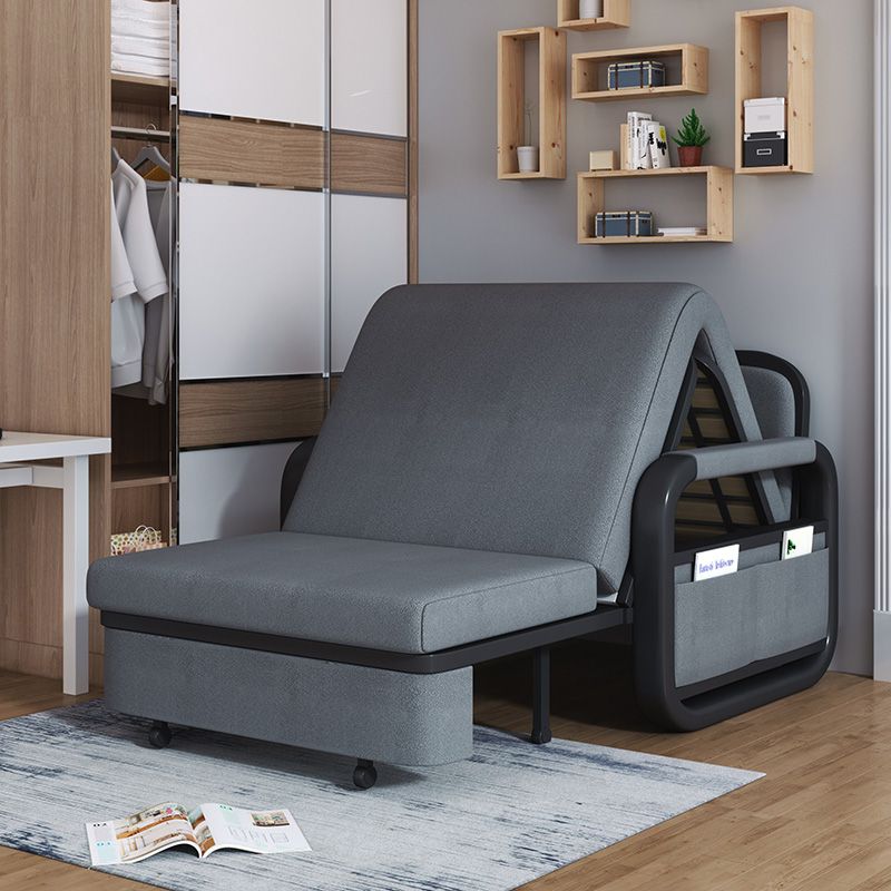Faux leather Futon Sleeper Sofa with Storage Scandinavian Sofa Bed