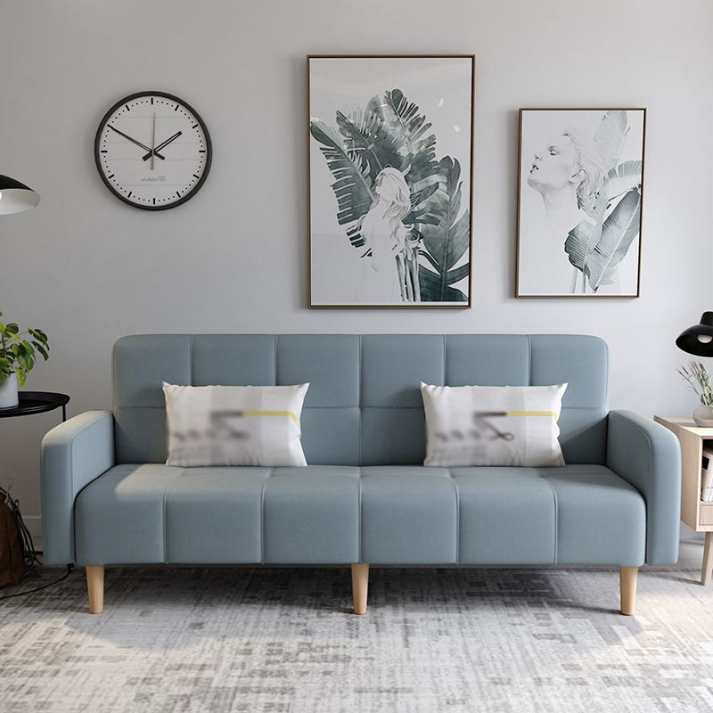 Transitional modern moderno sciolto di divano a braccio quadrato di lino con scorrimento