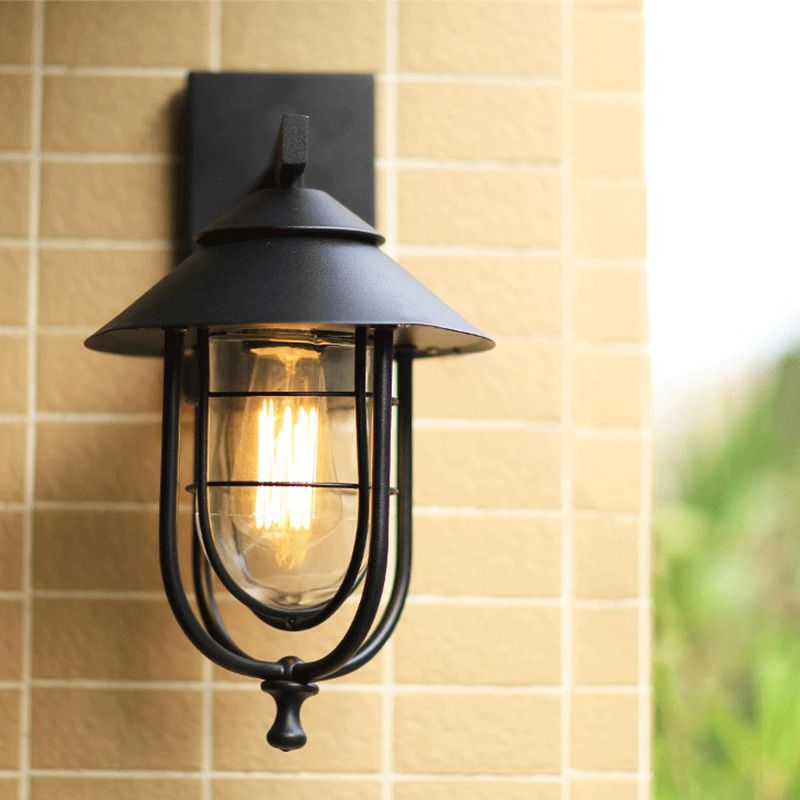 Glas schwarzer Wandleuchte Käfig -Industrie -Wandbeleuchtung für den Außenbereich
