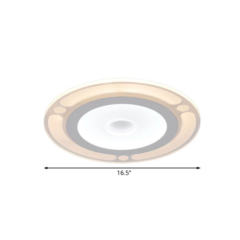 8"/16.5"/20.5" Wide Ring Bedroom Flushmount Acrylic LED Contemporary Ceiling Flush Mount Light in Warm/White Light