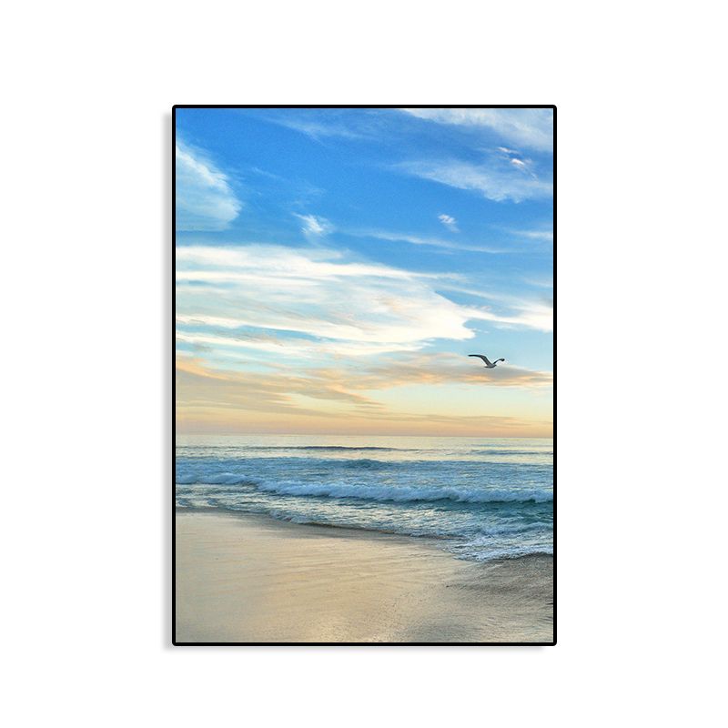 Coastal Style Wall Art Print Pastel Color Sea Landscape Painting, Multiple Sizes