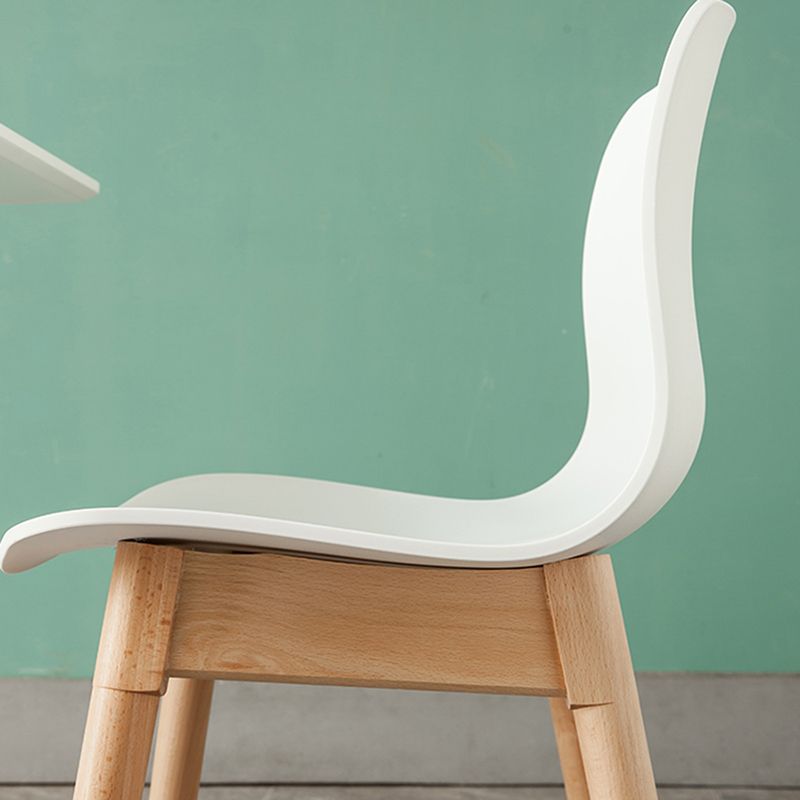 Contemporary Dining Room Wood Parsons Armless Dining Side Chair