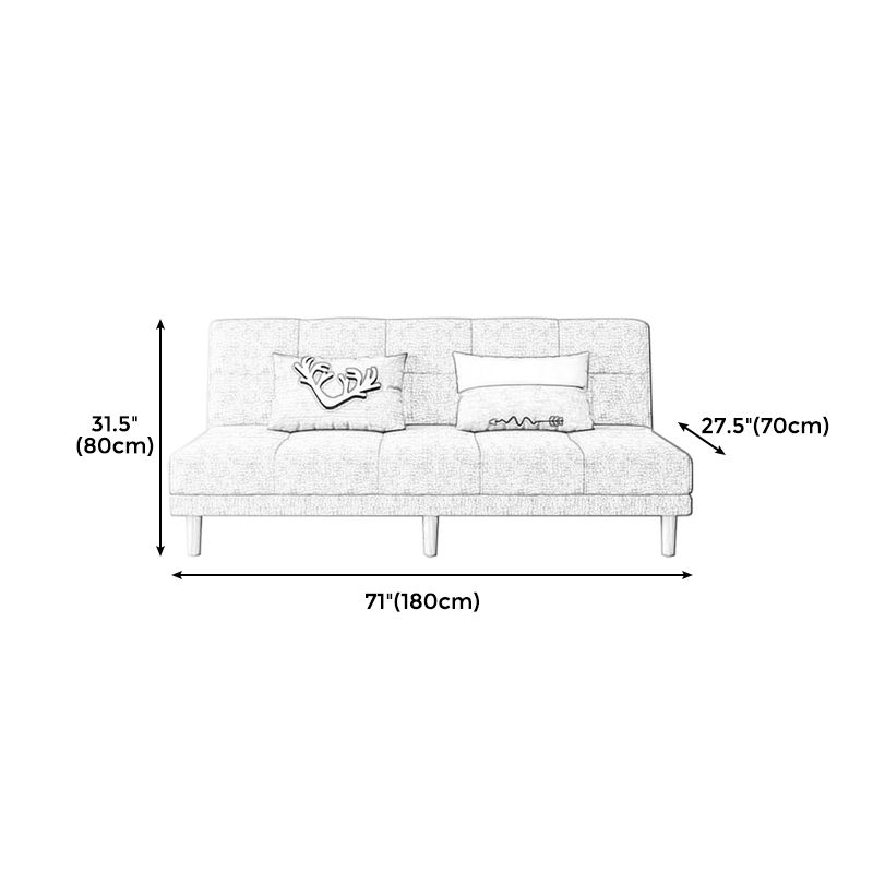30.31" H Linen Armless Sofa with Biscuit Back Foldable Convertible Sofa