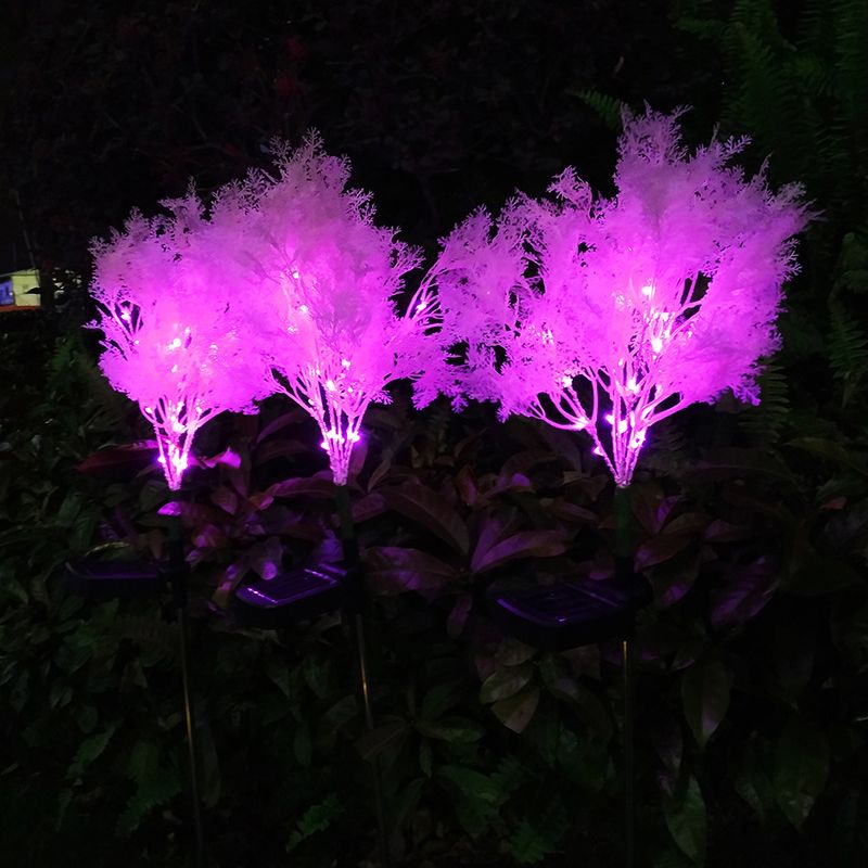 Rime Shaped Backyard Solar Ground Lighting Plastic Contemporary LED Landscape Light, Pink