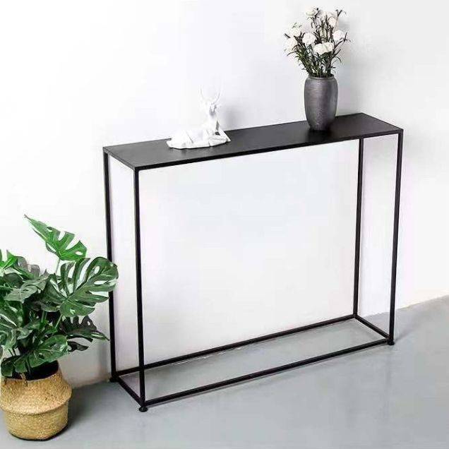 Metal Rectangle Console Table 9.8 Inch Wide Contemporary End Table