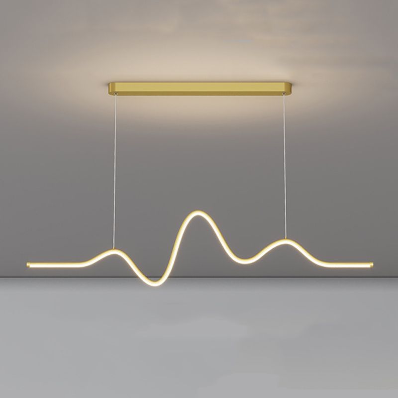 Linear Pendant Chandelier Contemporary Metal 1 Light Island Lamp