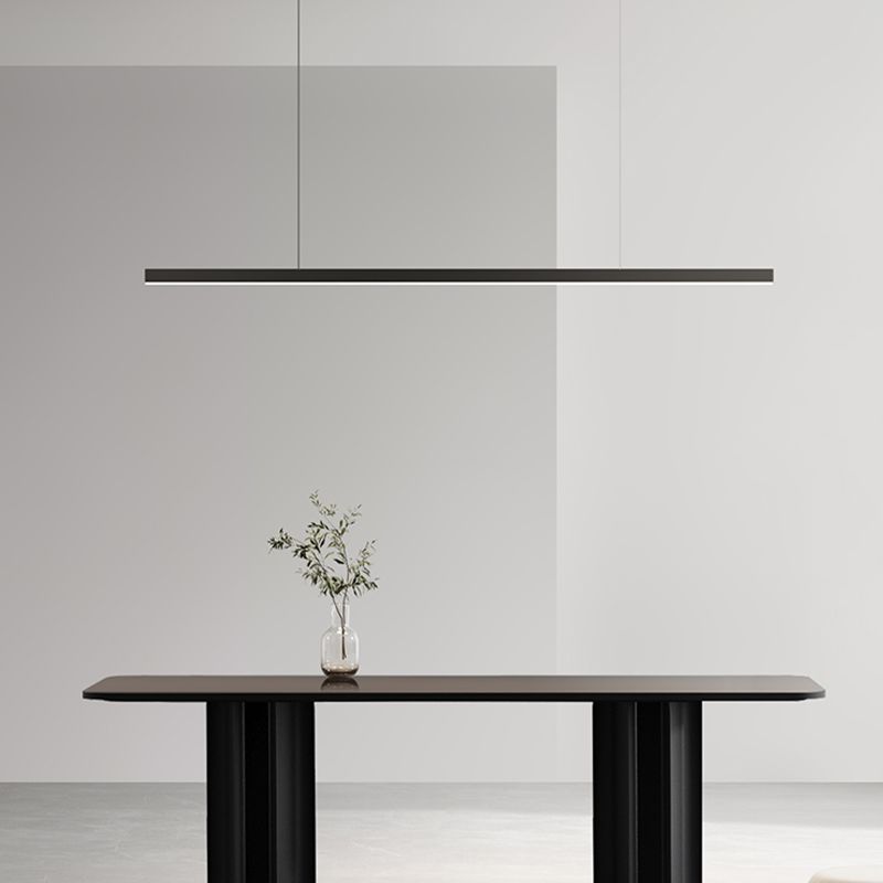LED Island Lamp Modern Black Island Hanging Lamp with Acrylic Shade for Dining Room