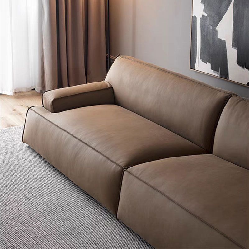 Contemporary Recessed Arm Sofa Tight Back Settee for Living Room