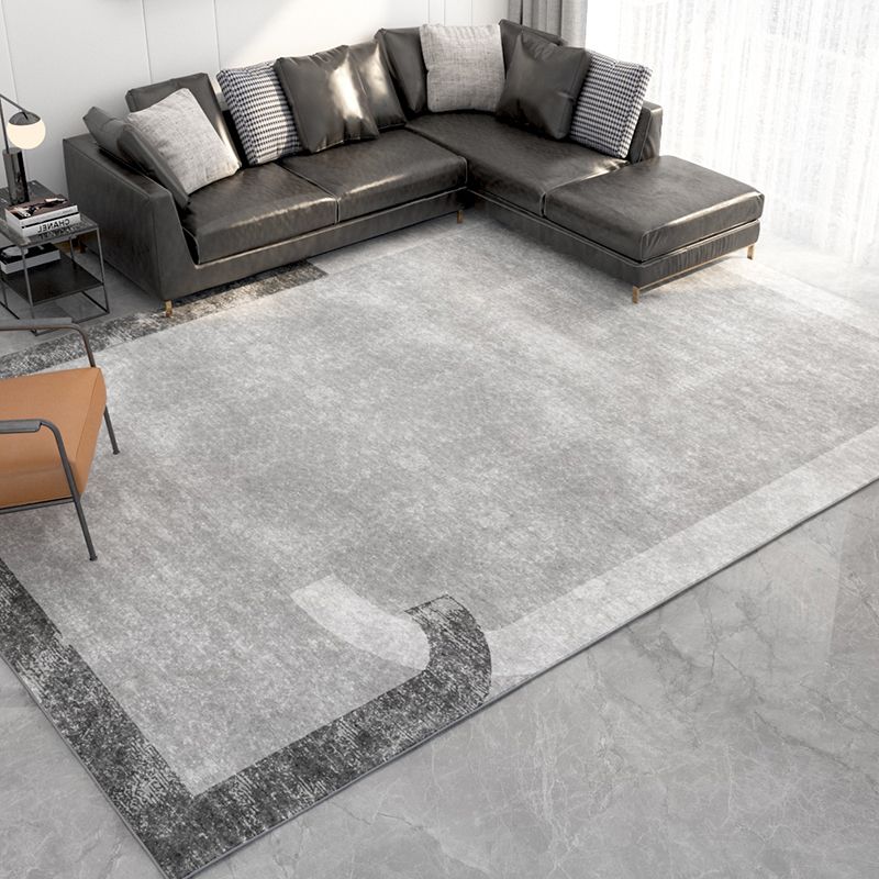 Rapis moderne noir Polyester à rayures Rapis intérieur Tapis de support sans glissement pour le salon