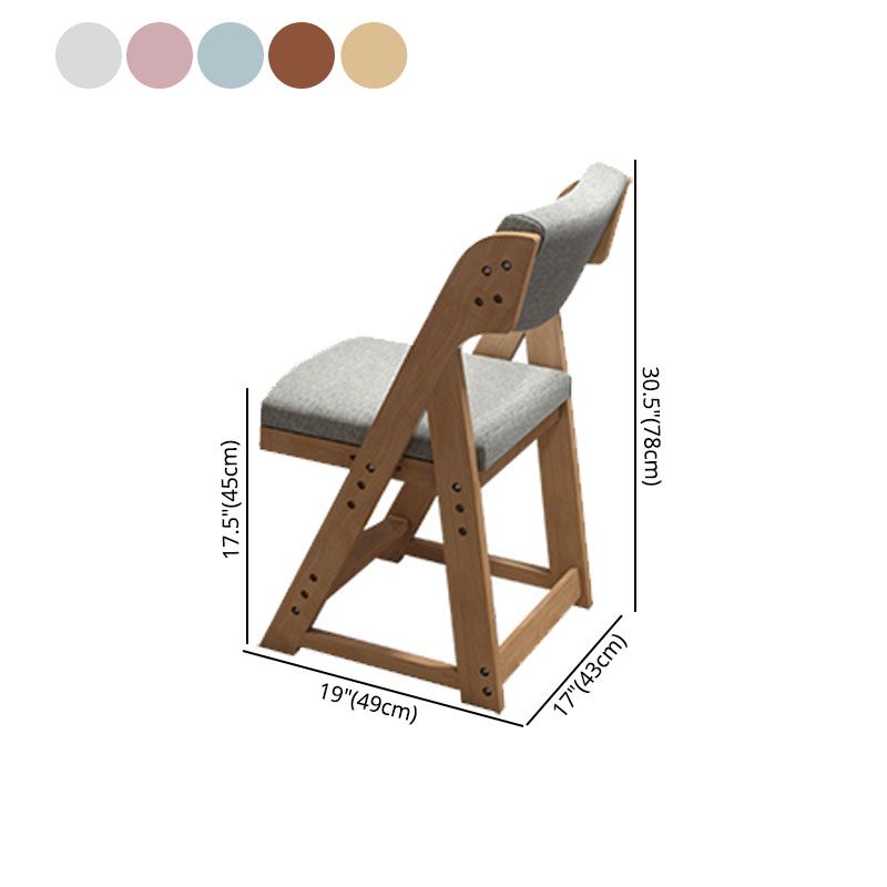 Contemporary Dining Chair Open Back Dining Armless Side Chair with Wooden Legs