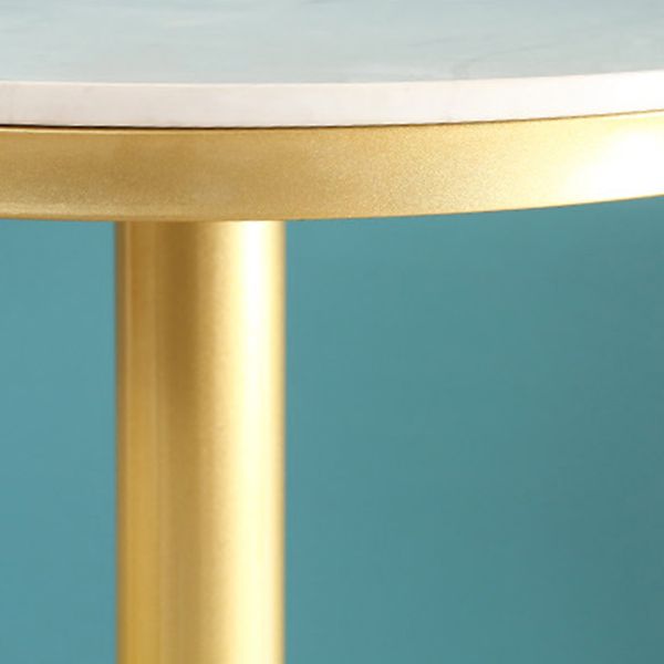 Glam Style Gold Iron Bar Table Marble Top Bistro Table - 21.6"W x 41.3"H