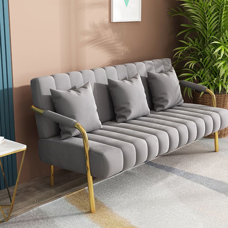 Modern Standard Metal Legs Sofa Macaroon Fabric Sofa for Apartment