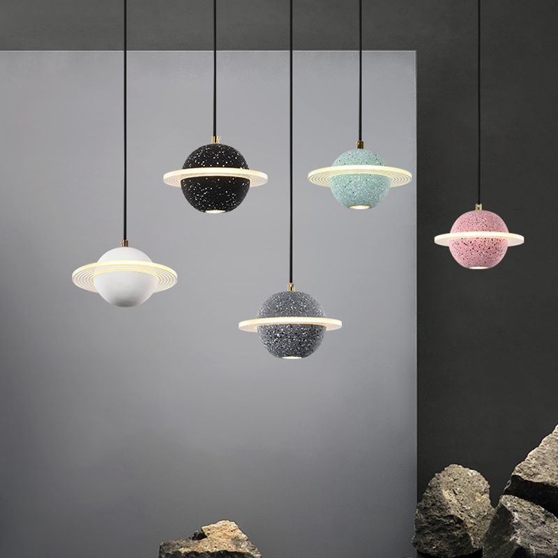 Modern Style Spherical Shape Hanging Light Stone Hanging Lamp for Bedroom