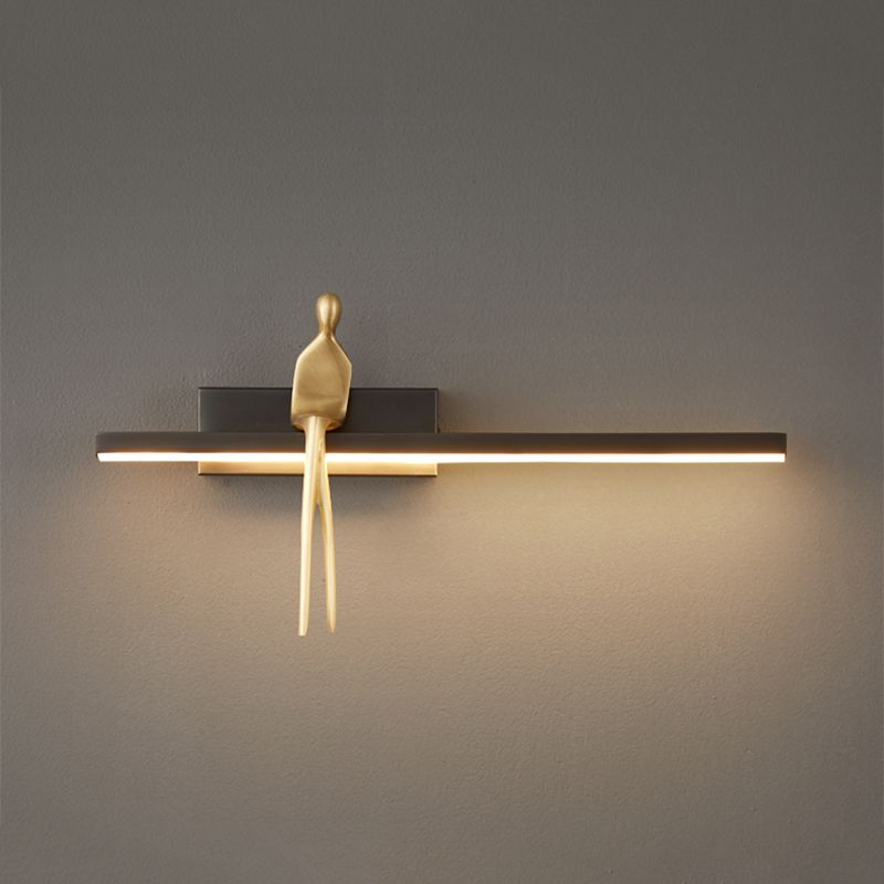 LED Modern Metal Wall Sconce Linear Shape Wall Light with Acrylic Shade for Bedroom