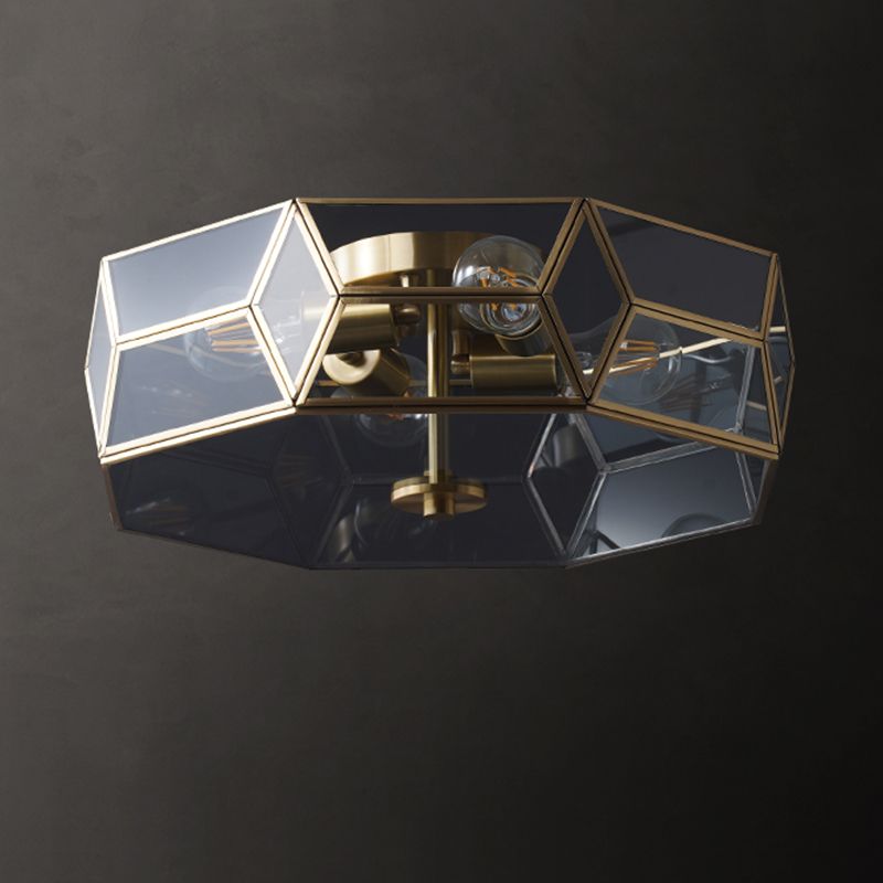 Verre Bousine ombragée Fixation de la lumière Fixture traditionnelle Fixation du plafond Fixation en clair
