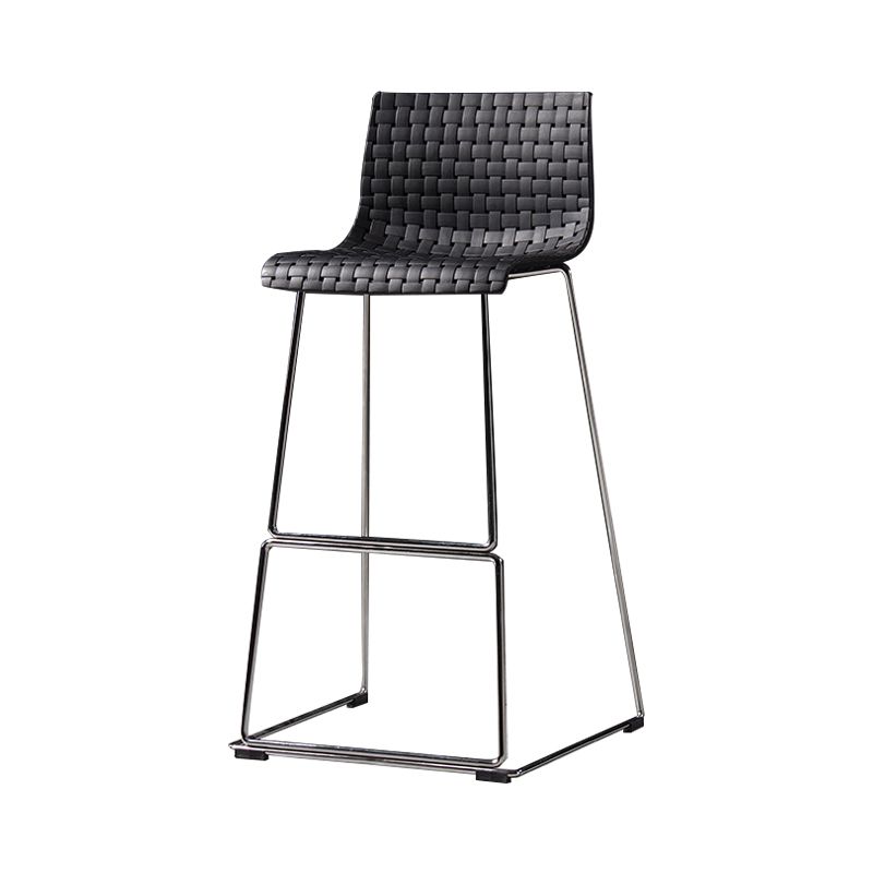 Modern Bar-stool Plastic Counter Bar Stool with Metal Legs for Kitchen