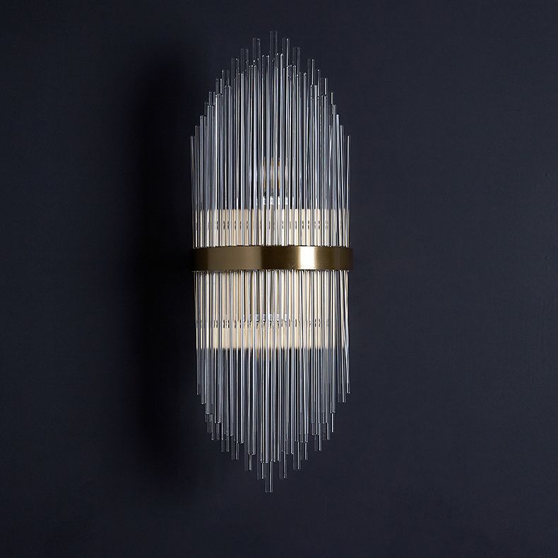 Geometrischer Schatten 2-Lights Wandleuchten Moderner Kristallwandmontageleuchte in Messing