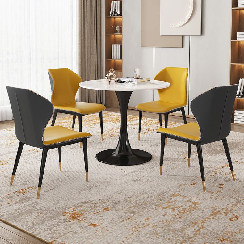 Traditional Luxury Style Dining Table Round Sintered Stone Table for Dining Room
