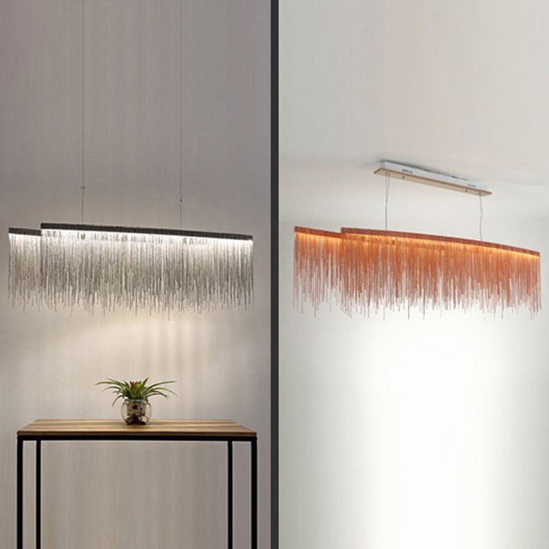 Aluminium kwast LED kroonluchter postmoderne stijl ophanglicht over eettafel