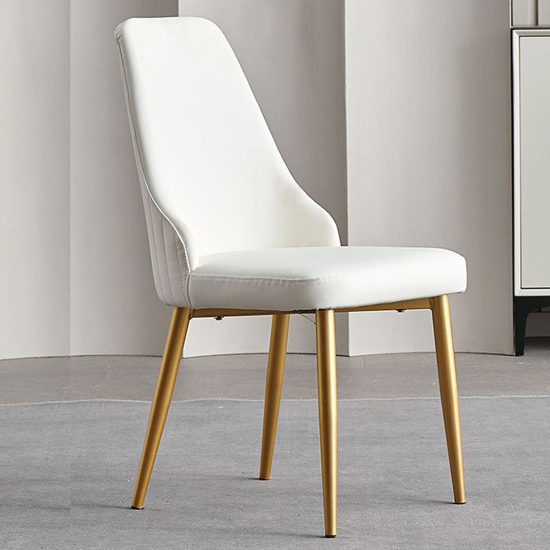 Chaise de salle à manger sans bras à dossier solide de style scandinave, chaise d'appoint rembourrée
