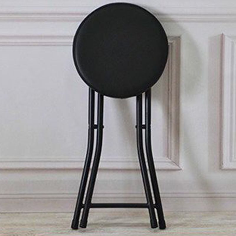 Modern Counter Chair Foldable Bistro Round Shape Cushion Chair with Metal 4 Legs