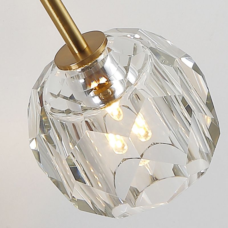 Modern Sphere Wall Mount Light Fixture 1 Light Sconce with Crystal Shade for Living Room