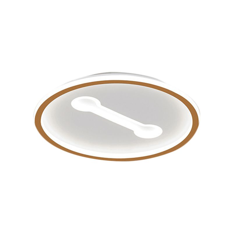 Ultra-Thin Round Metallic Flush Light Nordic Black/Gold LED Flush Mount Fixture in Warm/White Light, 16"/19.5" Dia