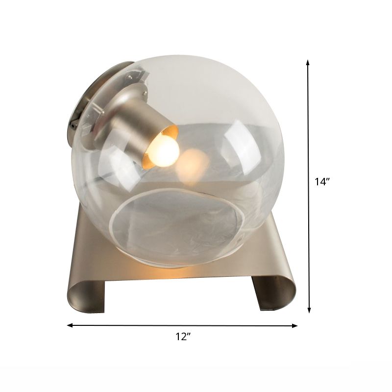 Globe Study Table Light Clear Glass 1 Glühbirnen Modernismus kleine Schreibtischlampe mit Metallbasis