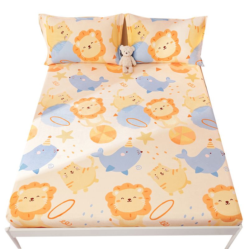 Sheet Sets Flannel Cartoon Printed Breathable Super Soft Wrinkle Resistant Bed Sheet Set