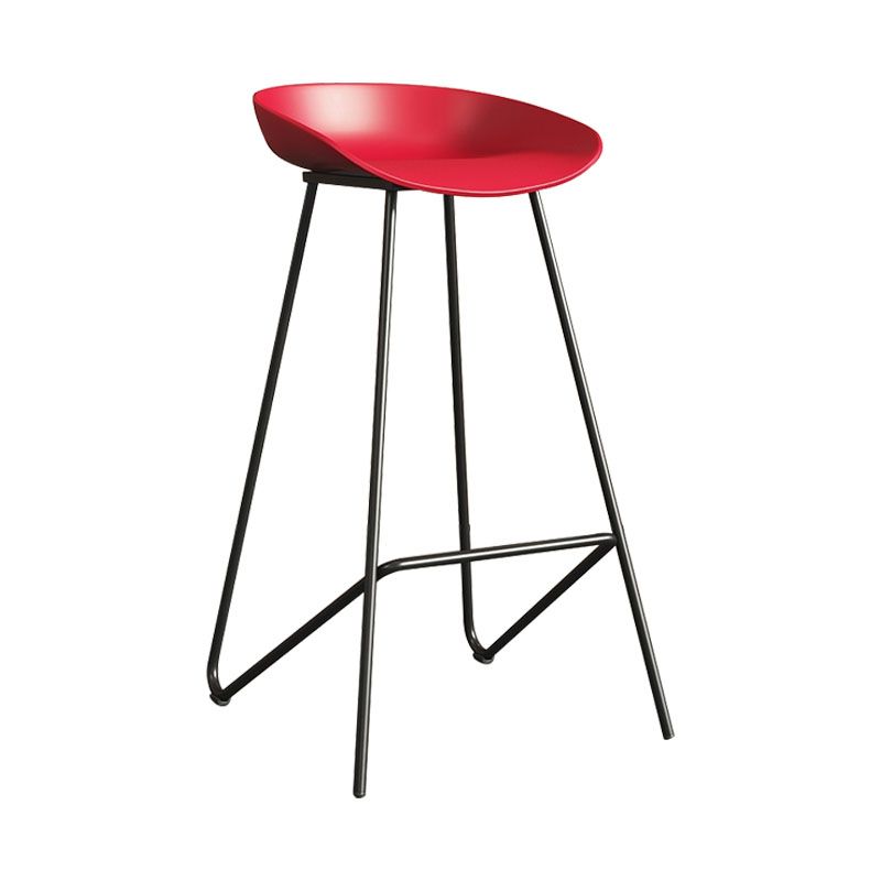 Contemporary Restaurant Footrest Barstool Matte Finish Plastic Stool
