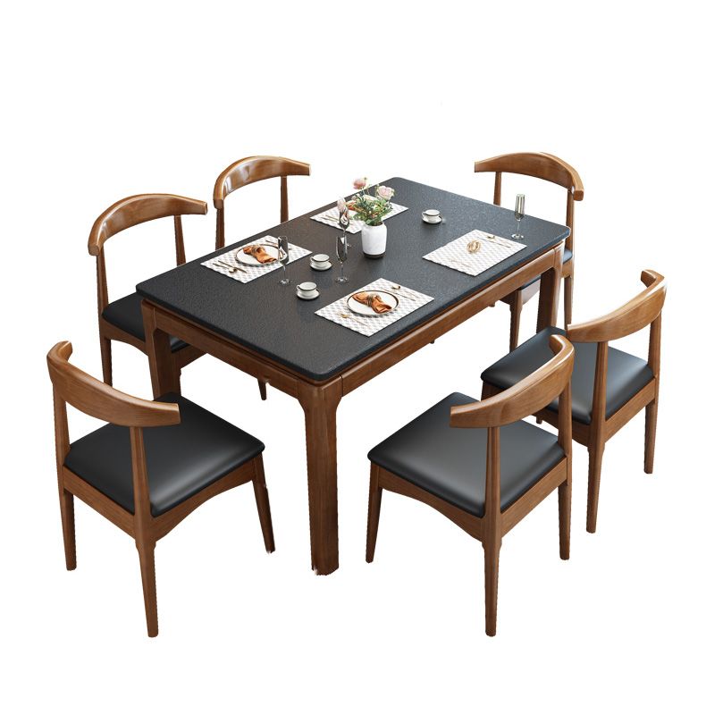 Contemporary Rectangle Dinner Table 4 Legs Kitchen Dining Table