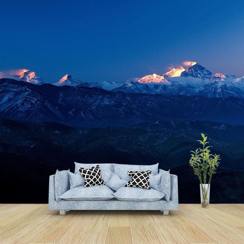 Blue Morning Snow Mountain Mural Decal Stain-Proof Wall Covering for Home Gallery