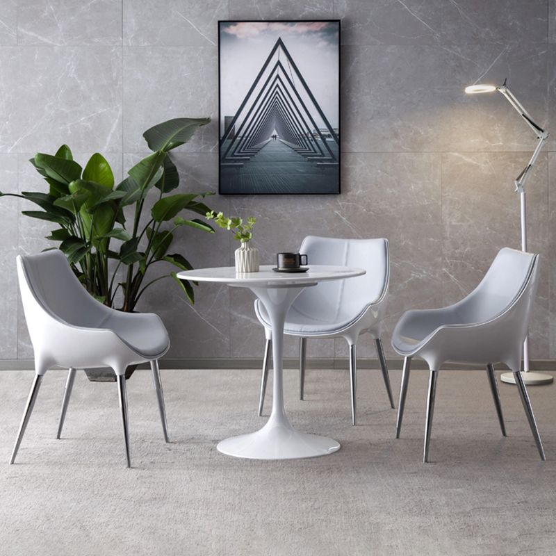 Silla auxiliar para el hogar de estilo moderno, silla de comedor tapizada de metal con respaldo sólido (juego de 2)