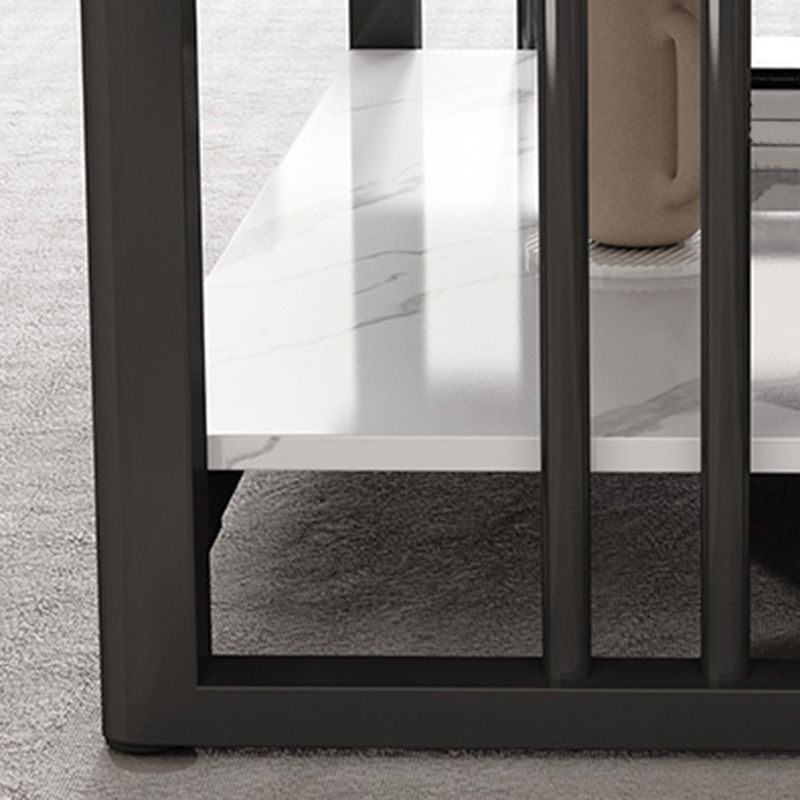 Slate 4 Legs Coffee Table Rectangle Single Coffee Table with Shelf