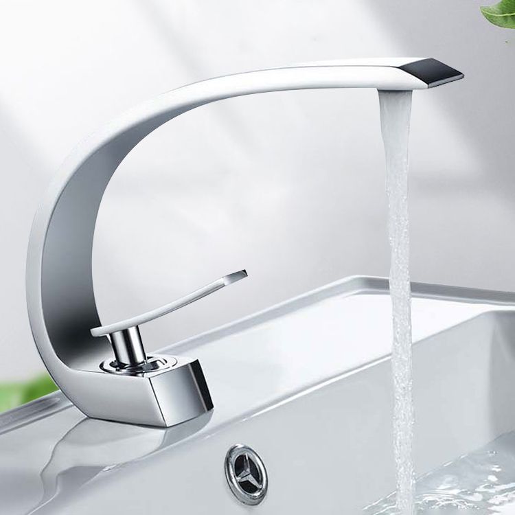 Waterfall Spout Widespread Lavatory Faucet Modern Lever Handles Sink Faucet