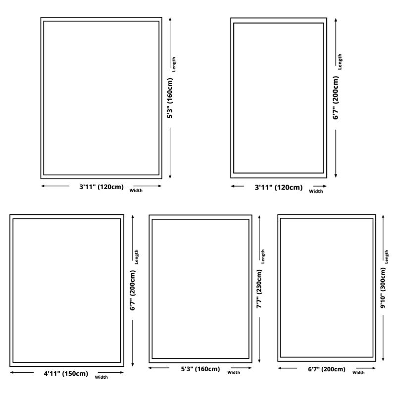 Multicolor Casual Indoor Rug Polyester Splicing Print Rug Non-Slip Backing Indoor Rug for Home Decor