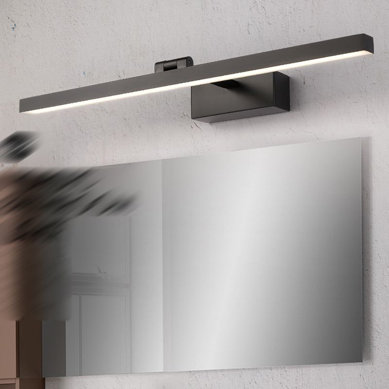 Minimalistische gerade Spiegelbeleuchtung Metall LED Badezimmer Leuchte Leuchte