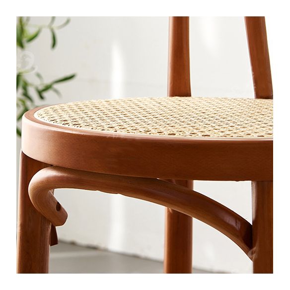 Contemporary Wooden Bar-stool Solid Round Seat Counter Bar Stool with Wood Legs