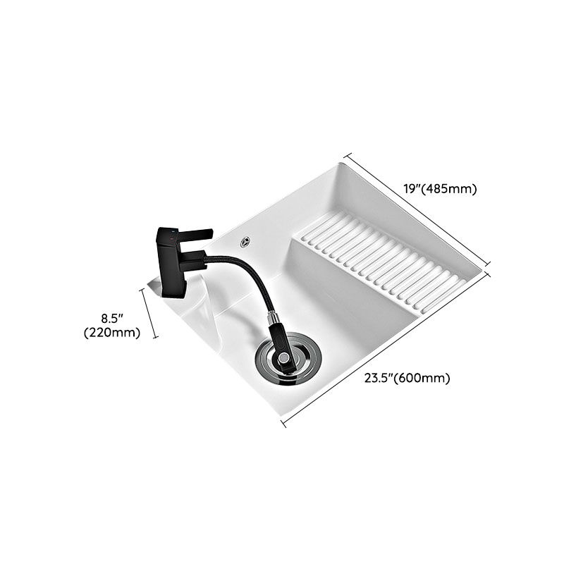 Modern Vessel Lavatory Sink Porcelain with Faucet Bathroom Sink