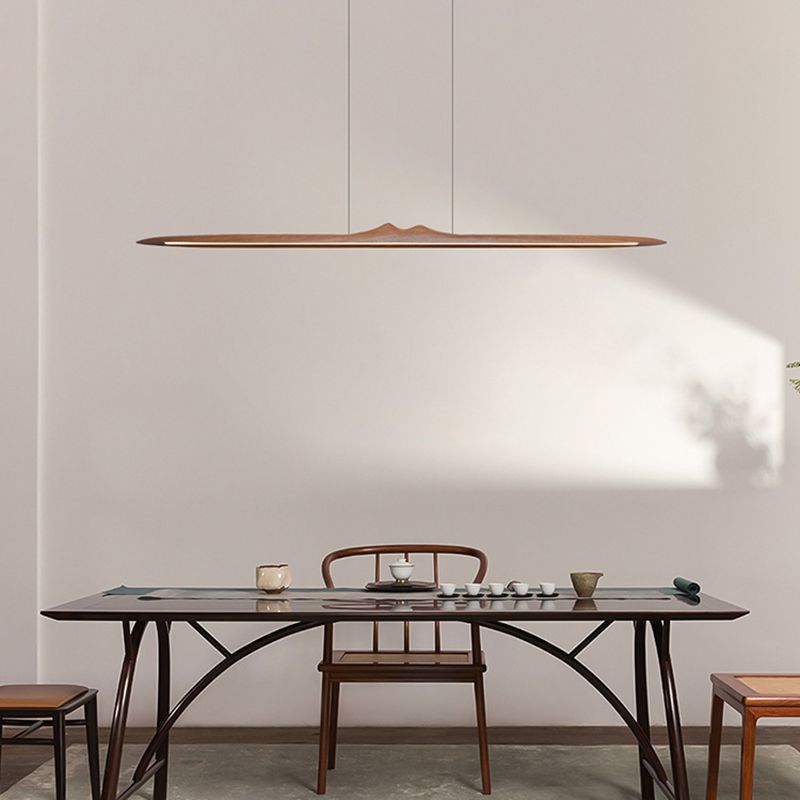 Wood Hanging Pendant Lights Nordic Modern Linear Hanging Lamps for Tea Room