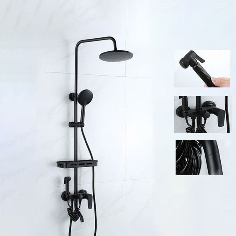 Modern Adjustable Water Flow Shower Faucet Shower Arm Shower System on Wall