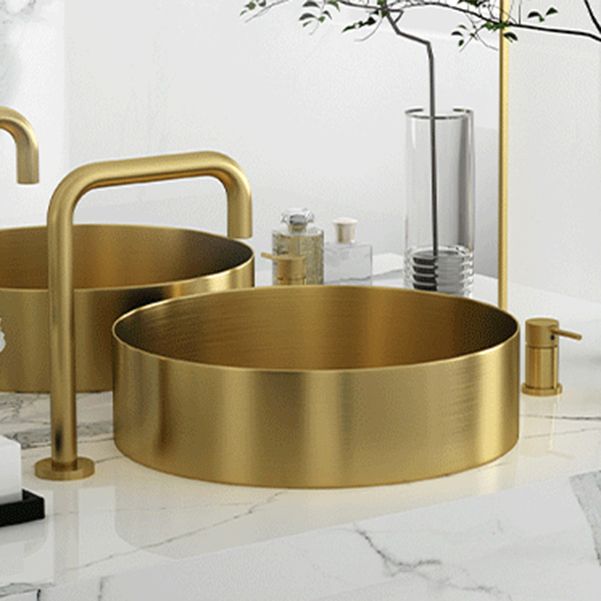 Modern Bathroom Sink Rectangular Metal Vessel Bathroom Sink with Pop-Up Drain
