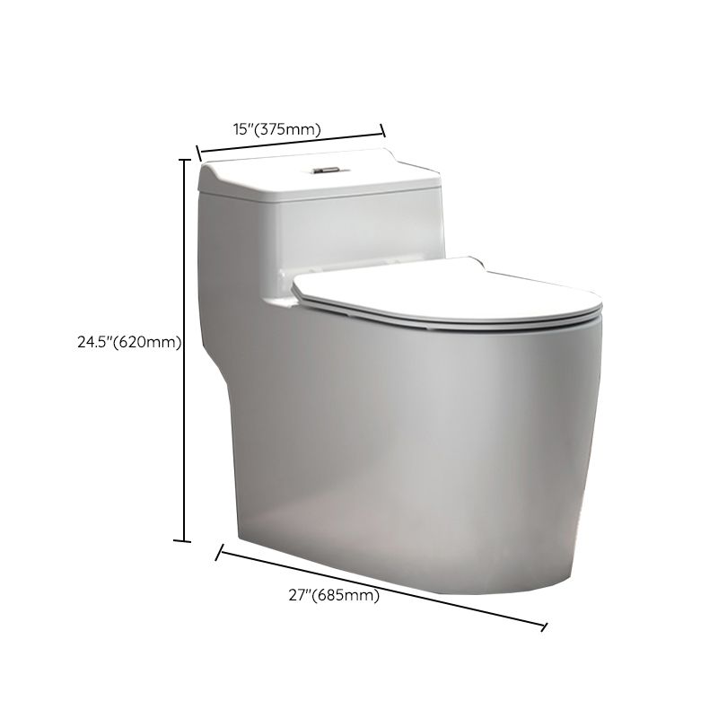 Traditional Floor Mount Toilet White Seat Included Toilet Bowl for Bathroom