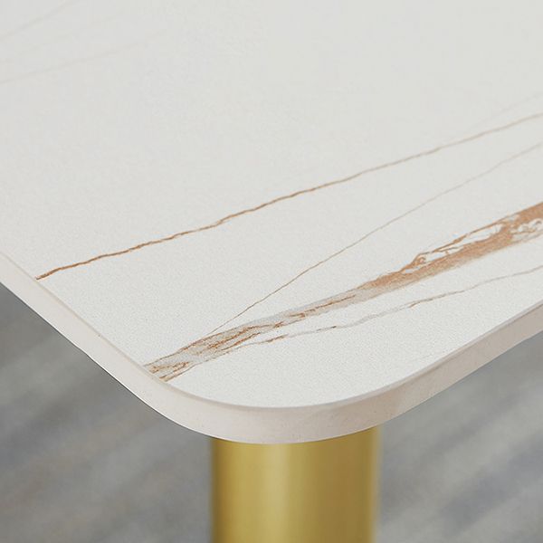 Metal and Slate Rectangular Table Glam Style Home Dining Table